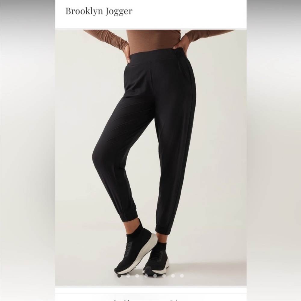 Athleta Brooklyn Jogger Pants Size 4 Black C24 - Picture 1 of 10